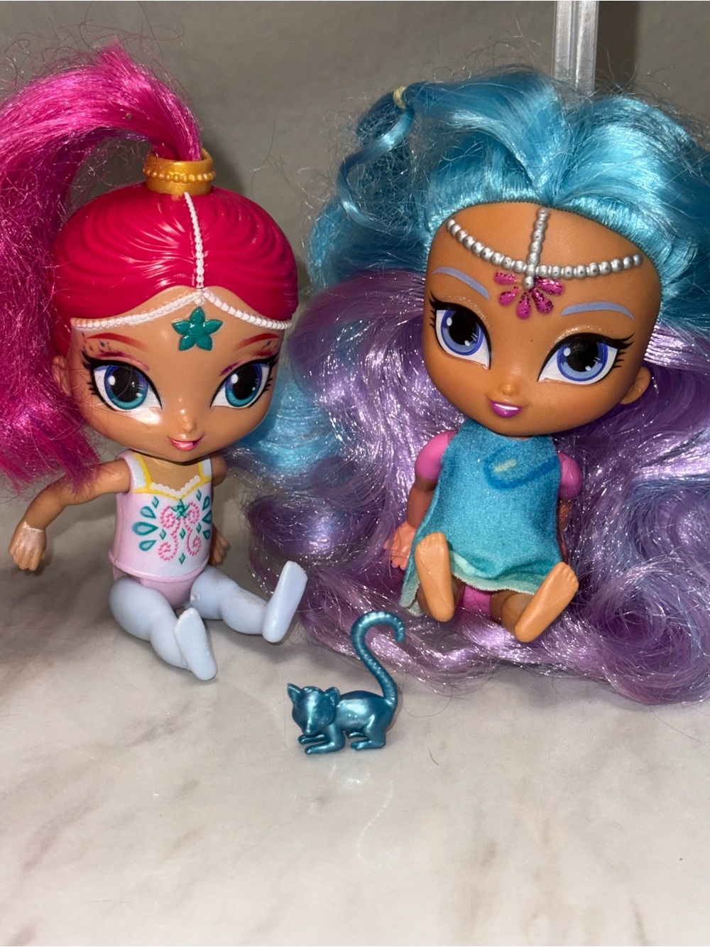 Shimmer & Shine play dolls and tiny monkey